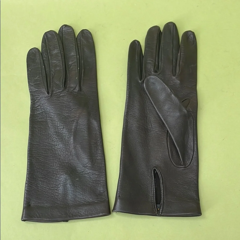 New Vintage Dark Brown Leather Gloves